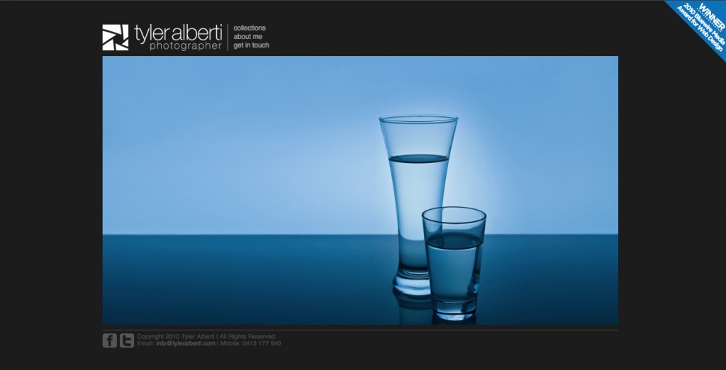 Bluewire Media's Web Design Award went to Tyler Alberti for his photography portfolio website
