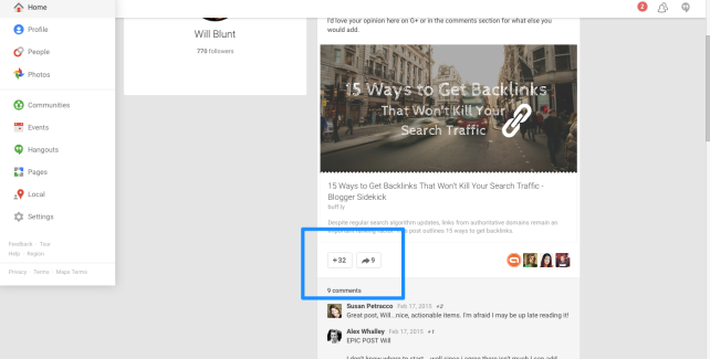 Google+ Communities Engagement