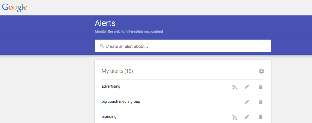 Google Alerts - social media monitoring