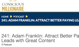 Conscious Millionaire podcast Adam Franklin