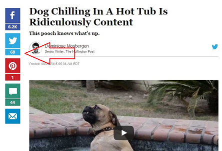 Huffington post share buttons example of viral content