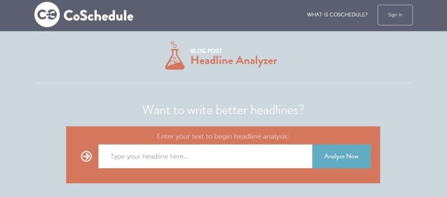 CoSchedule Headline Analyzer - example of online writing tool