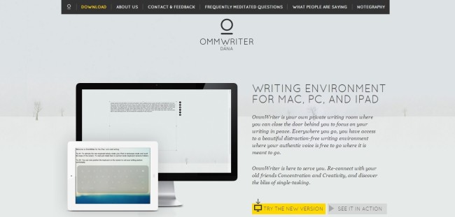 Omm Writer - example of online writing tool