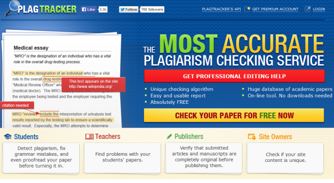 plagtracker - example of a content marketing tool