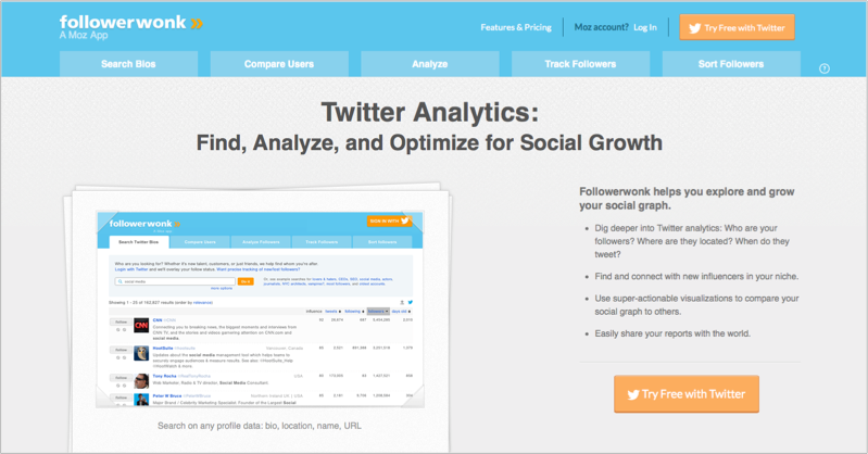 Followerwonk for tracking success of your social media plan
