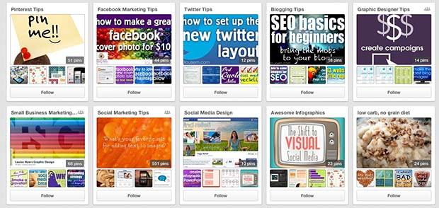 Louise Myers’ Pinterest boards for Pinterest to drive traffic