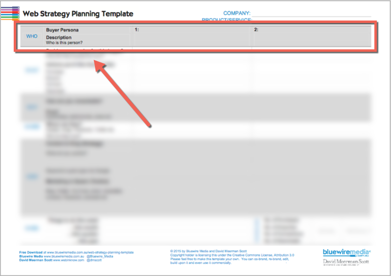 Web Strategy Planning Template 2 - Who