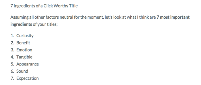Dan Shrue's ingredients for content titles